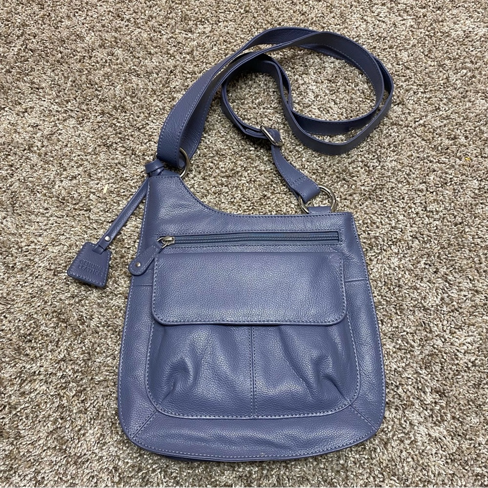 Hotter Genuine Leather Blue Purse Bag